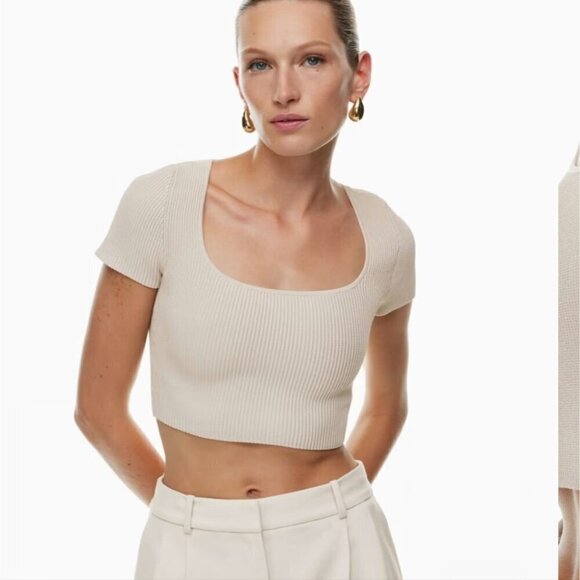 Aritzia Tops - Aritzia babaton sculpt knit square neck crop tee